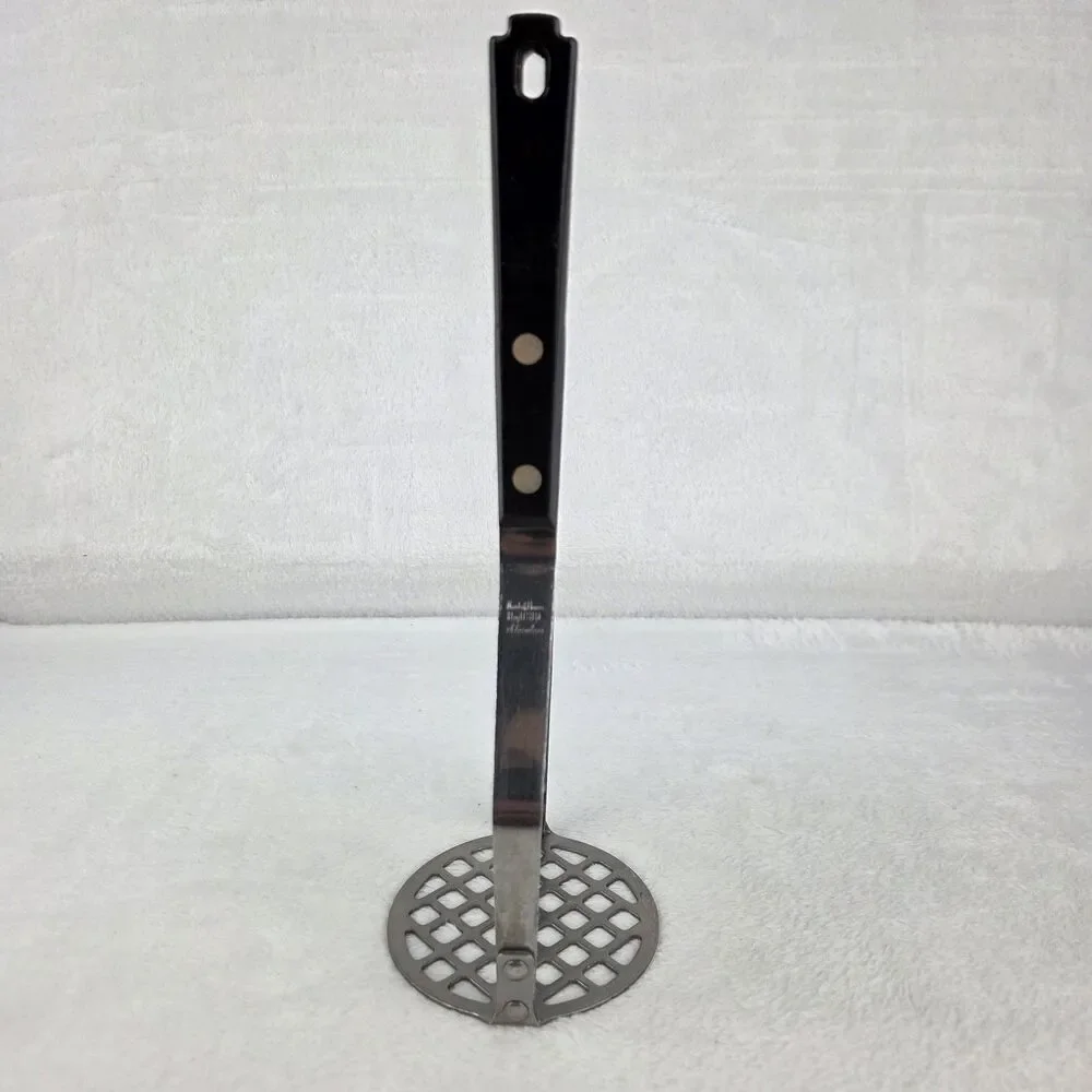 Vintage Maid Of Honor Stainless‎ Steel Potato Masher Black Handle 9.5”